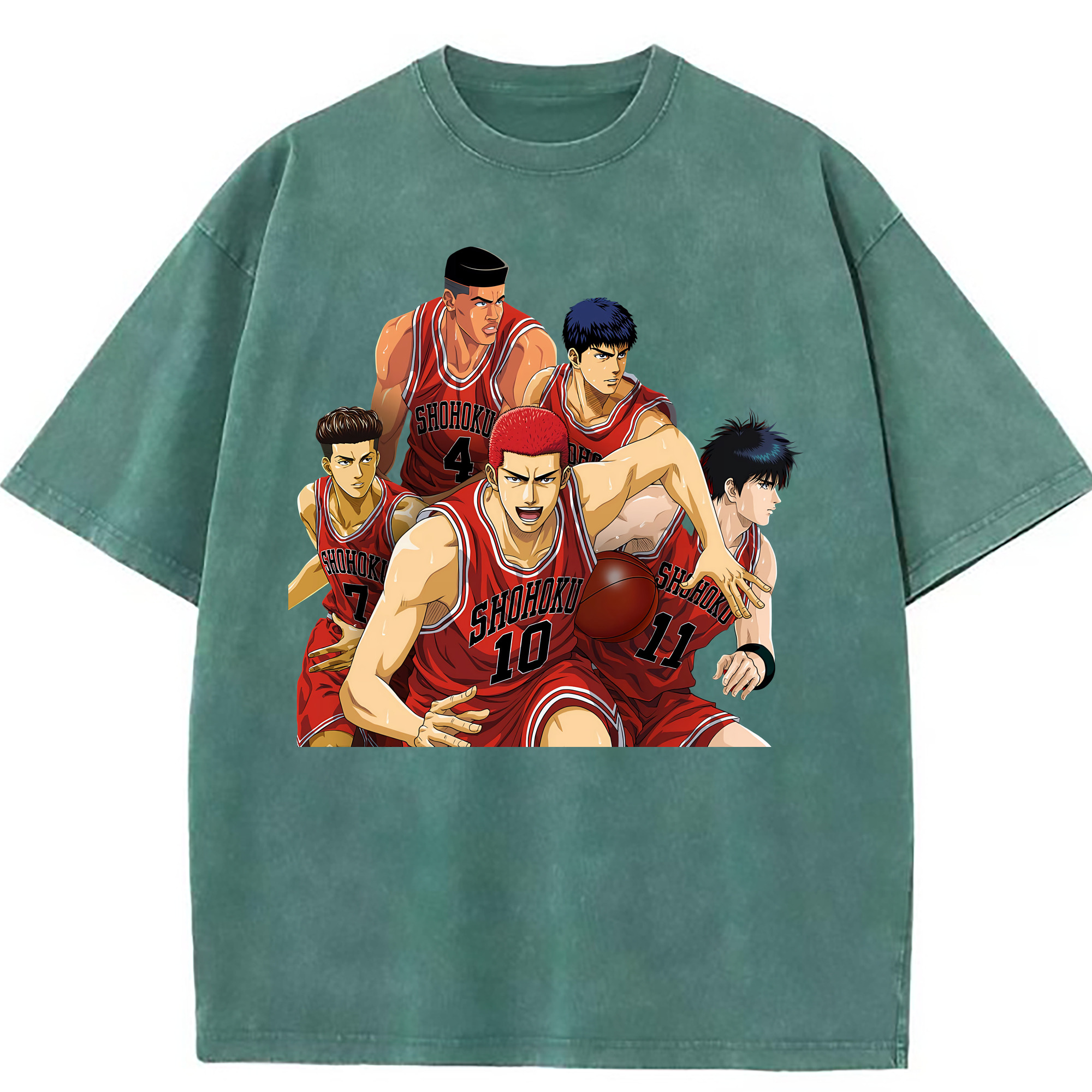 （画像用） SLAM DUNK／スラムダンク 綿100% ヴィンテージ風 半袖Tシャツ（フロントプリント）